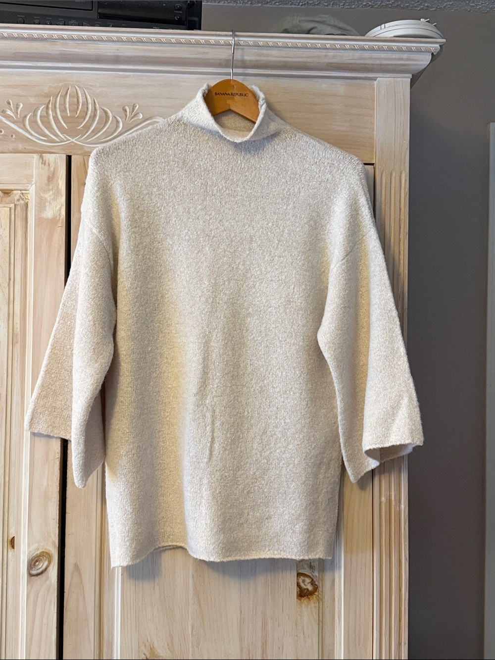 Forever 21 Cream Bouclé Mock Turtleneck Sweater